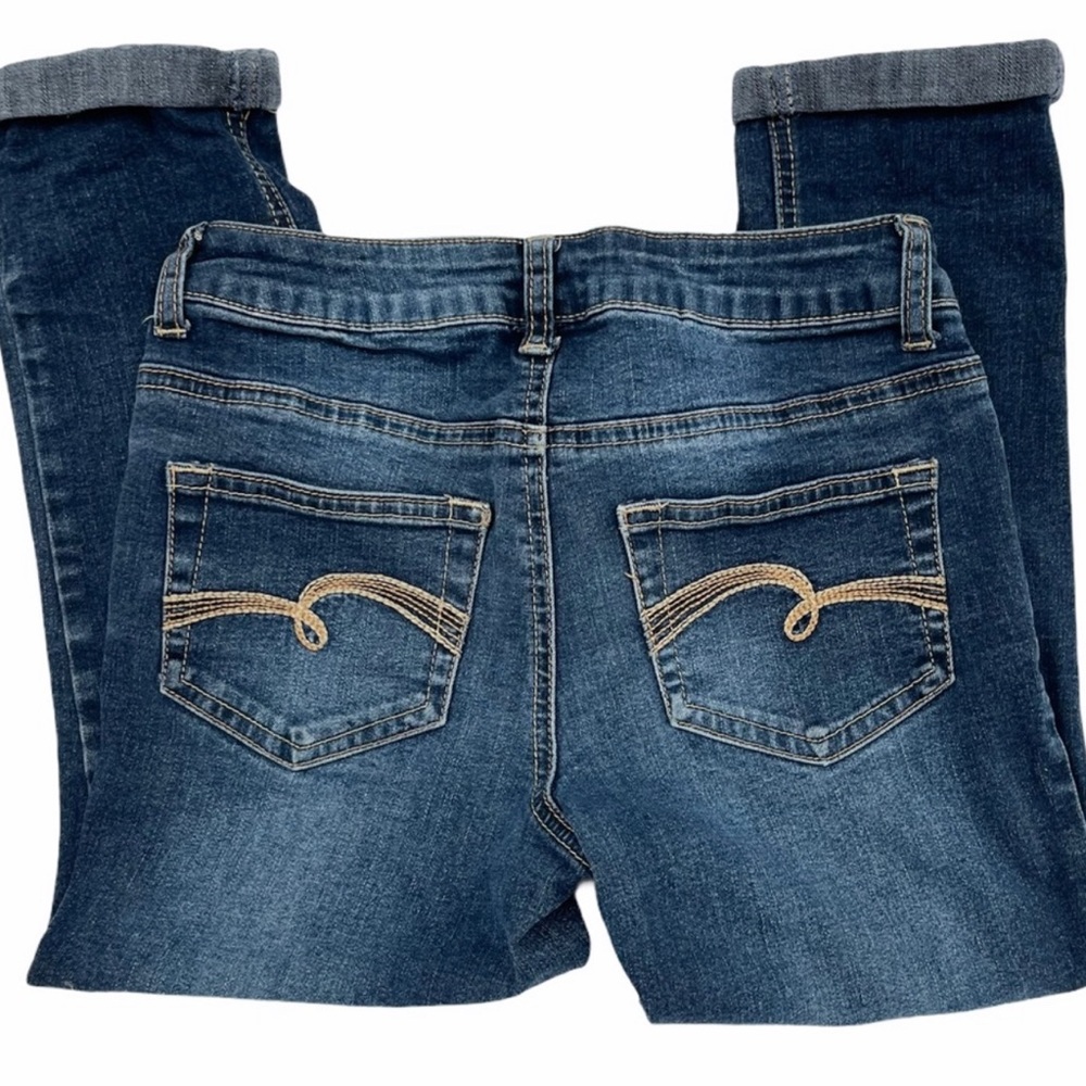 Justice Distressed Denim Jeans Girl's Size 10 - Picture 3 of 8